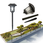 Lanterne solaire de jardin en métal et verre, H 59,5 cm, filament