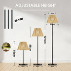 Lot de 2 lampadaires solaires effet rotin, hauteur réglable, IP44