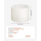 Abat-jour tambour en lin blanc sur armature en fer, Ø 33 x H 25 cm