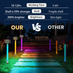 Lampe solaire à piquet en tube acrylique à bulles, lot de 4