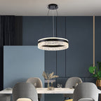 Suspension anneau LED Ø 40 cm, diffuseur effet glace, trois teintes