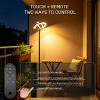 Lampadaire LED double anneau avec télécommande, 1900 à 6500 K