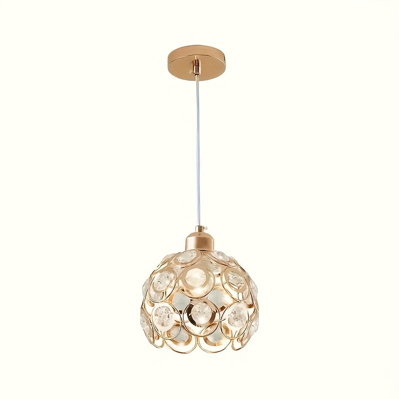 Suspension boule ajourée à cabochons effet cristal, Ø 20 cm, E27