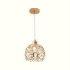 Suspension boule ajourée à cabochons effet cristal, Ø 20 cm, E27