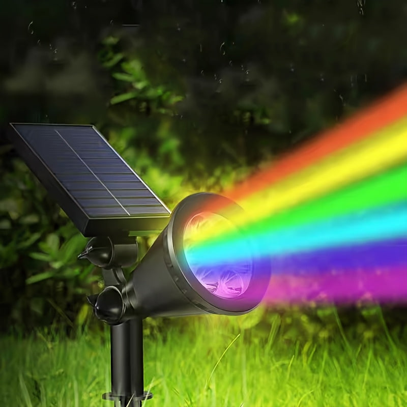 Spot solaire extérieur à piquet, 9 LED aux couleurs changeantes