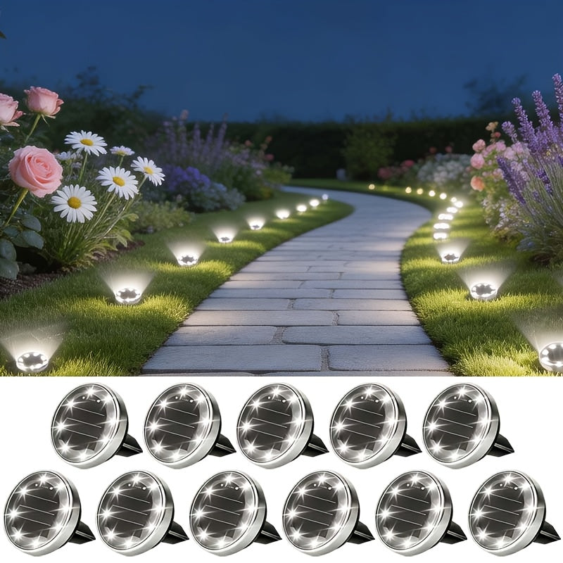Petit spot solaire à planter 8 LED, Ø 5,5 cm, IP44, lot de 4 à 12