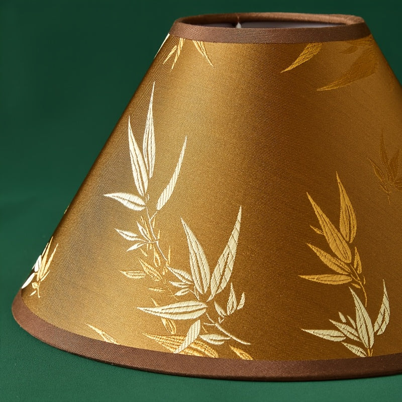 Abat-jour conique ocre à feuilles de bambou dorées, Ø 25 cm