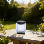 Petite lampe solaire en verre strié pour table de jardin, IP44