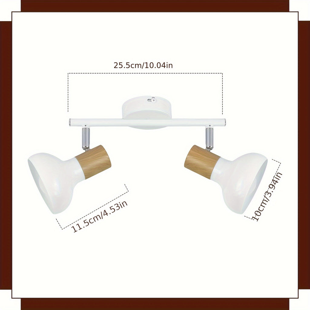 Plafonnier spots E14 à col effet bois, rampe de 150 cm ou 3 alignés