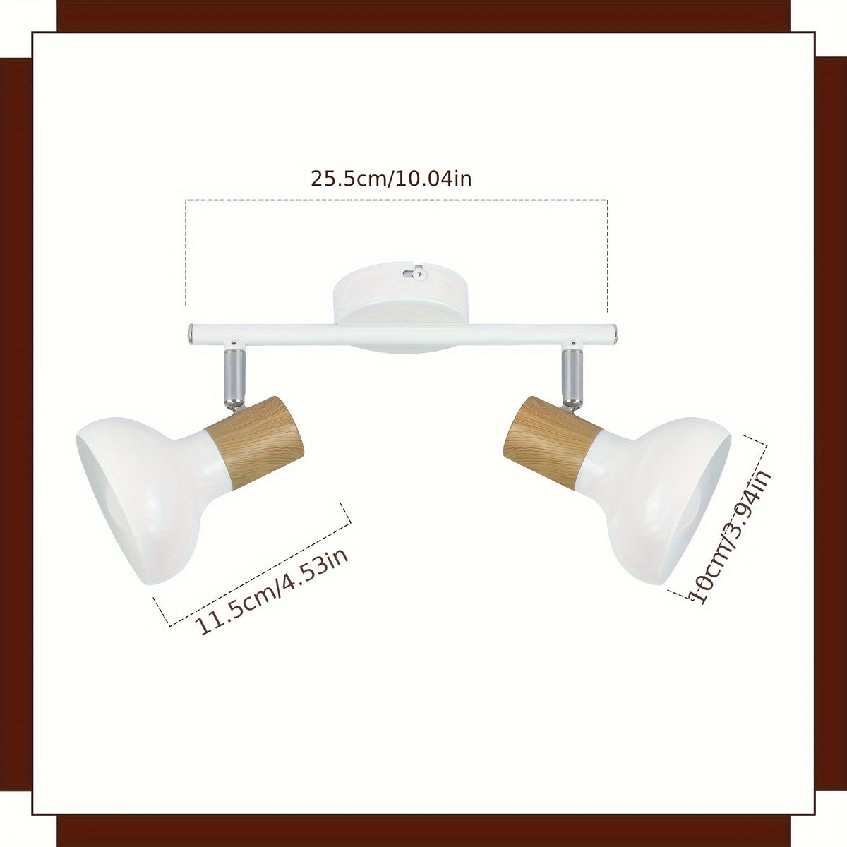 Plafonnier spots E14 à col effet bois, rampe de 150 cm ou 3 alignés