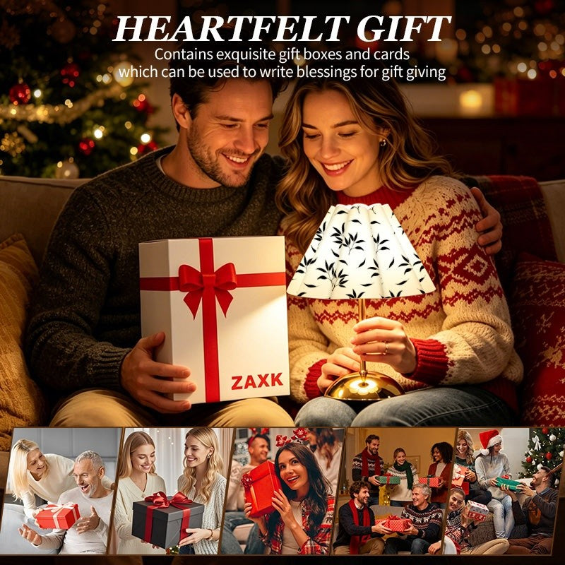 Lampe de chevet abat-jour plissé à feuillage noir, pied doré en dôme