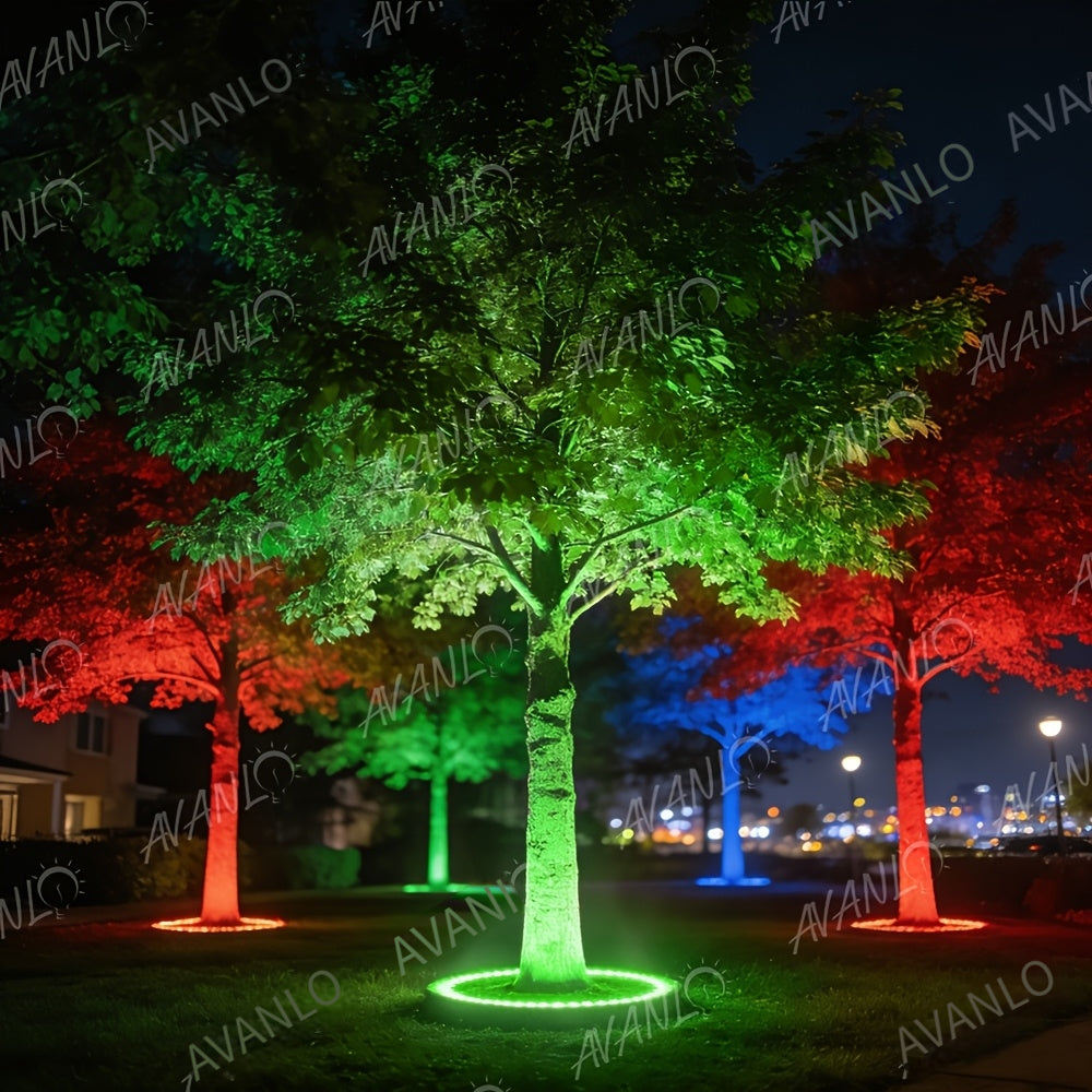 Spot extérieur en anneau LED pour tronc d'arbre, aluminium IP65