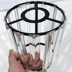 Petit abat-jour en prismes de cristal sur armature noire, Ø 12 cm