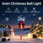 Boule de Noël solaire sur piquet, lumière colorée et clignotante