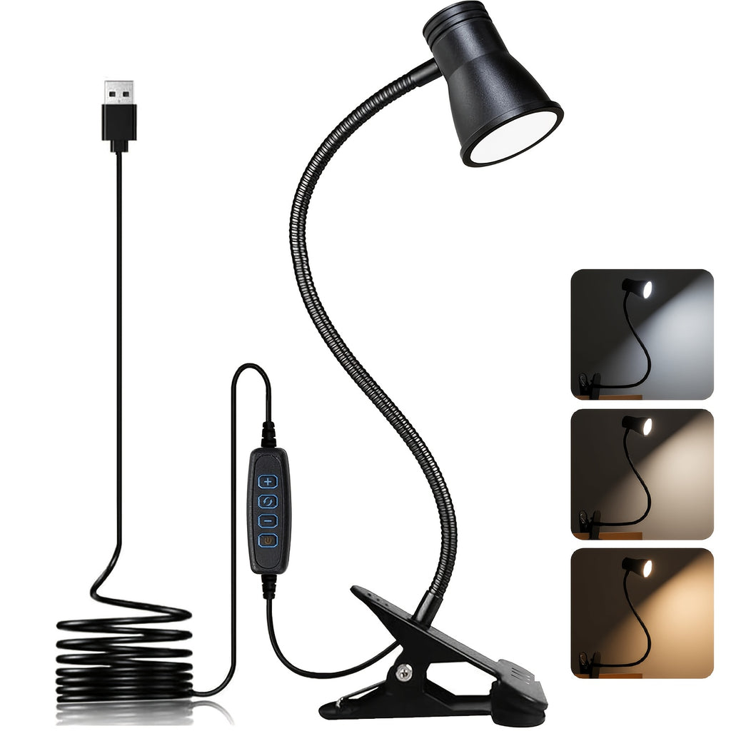 Lampe de bureau à clip en forme de trompette noire