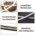 Plafonnier LED à arcs croisés 52 cm, noir ou blanc, télécommande