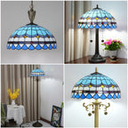 Verre de remplacement en vitrail méditerranéen bleu, Ø 40 cm