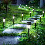 Balise solaire de jardin noire, lot de 10, blanc chaud ou froid