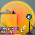 Lampe d'ambiance projection coucher de soleil RVB, télécommande