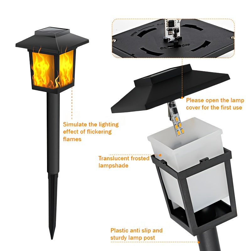 Lampe solaire lanterne à flamme vacillante, lot de 4 de 33,8 cm