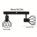 Plafonnier double spot noir à cages filaires orientables, culot E14