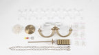 Lustre doré à 6 bougies et guirlandes de cristal, douilles E14