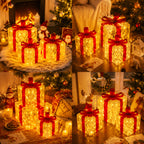 Lampe décorative de Noël, lot de 3 paquets cadeaux lumineux 60 LED