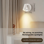 Applique murale spot LED orientable et rechargeable, sans perçage