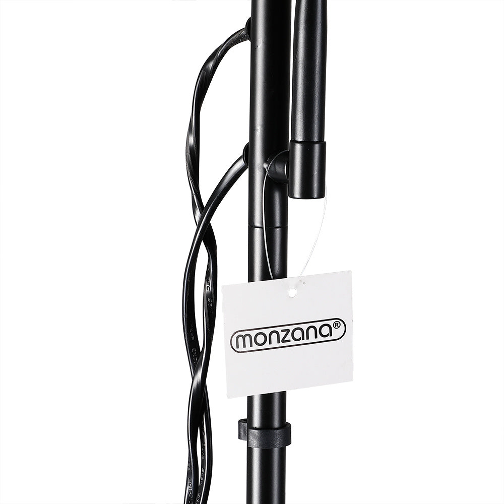Lampadaire vasque avec liseuse flexible, noir ou blanc, 175 cm