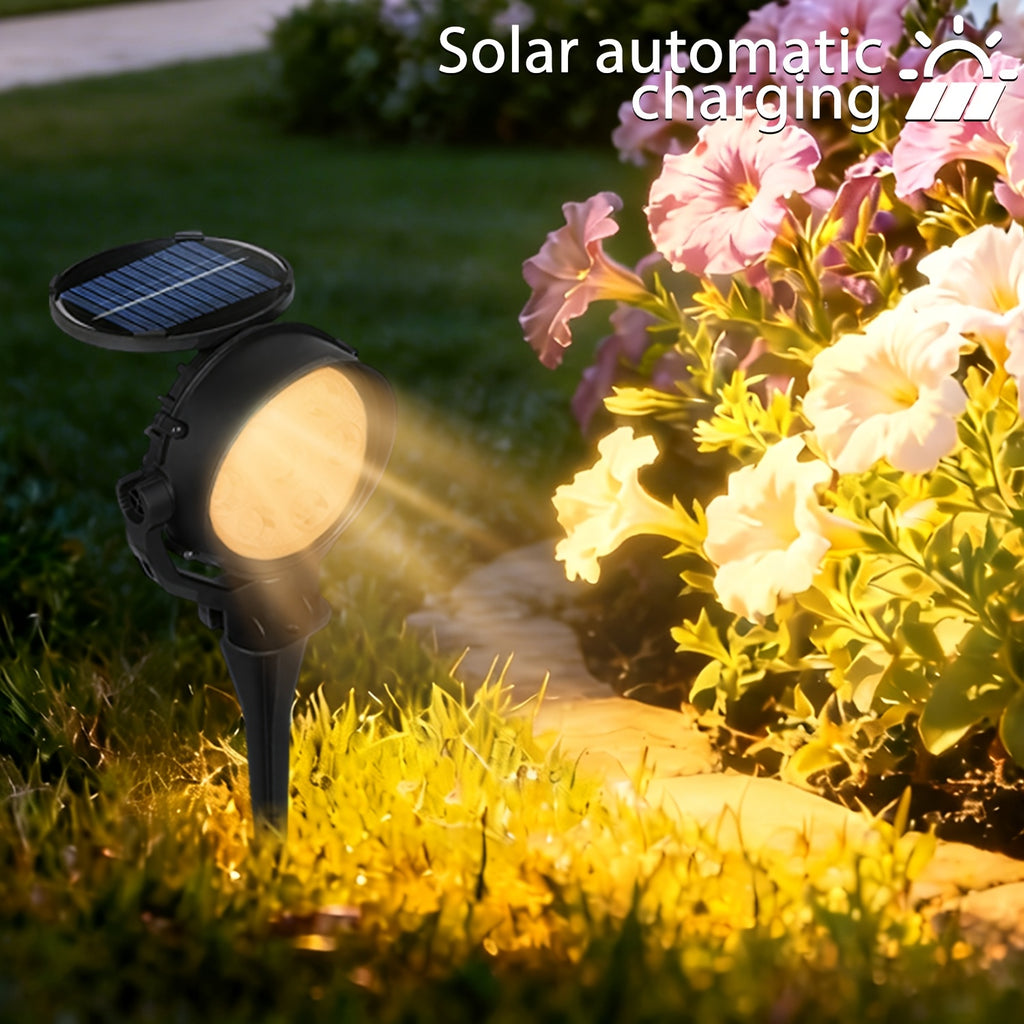 Spot solaire à piquet et panneau pivotant, IP44, lot de 2