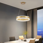Suspension anneau LED Ø 40 cm, diffuseur effet glace, trois teintes