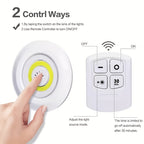 Lot de 6 spots LED sans fil à piles avec télécommande et minuterie