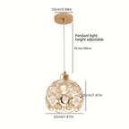 Suspension boule ajourée à cabochons effet cristal, Ø 20 cm, E27
