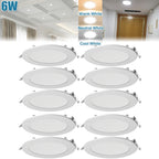 Lot de 10 spots LED encastrables ronds extra-plats 6 W, Ø 12 cm