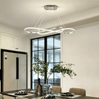 Lustre LED en double boucle infinie de 100 cm, noir, argenté ou doré