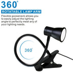 Lampe de bureau à pince noire à tête conique, col de 38,5 cm
