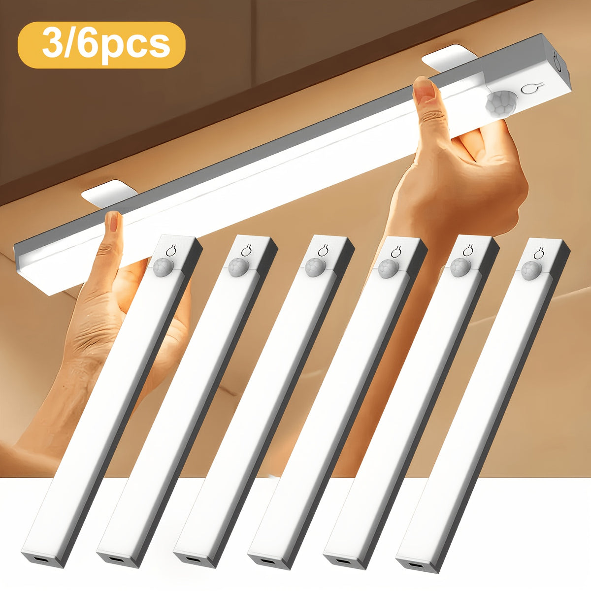Barres LED à détecteur, par trois ou par six
