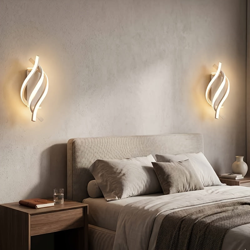 Applique LED en spirale, un geste sculptural au mur
