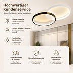 Plafonnier LED double anneau noir et blanc, 50 cm, trois teintes