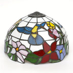 Verre de remplacement en vitrail colibris et fleurs, Ø 30 cm