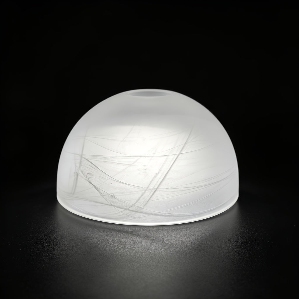 Verre de remplacement dôme dépoli à veinures blanches, Ø 20 cm, E27
