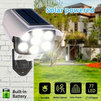 Projecteur solaire façon caméra de surveillance, 77 LED, lot de 2