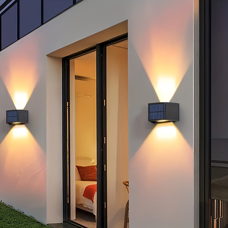 Applique murale solaire double faisceau blanc chaud, angle réglable
