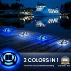 Spot solaire de terrasse extra-plat IP68, Ø 11,4 cm, deux couleurs