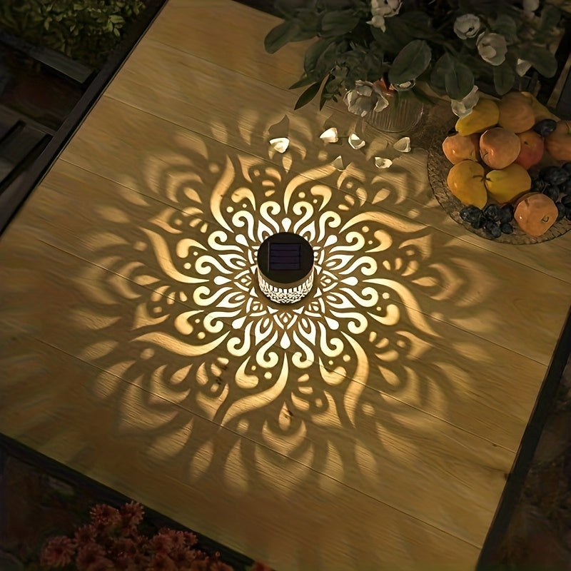 Applique solaire à motifs projetés, cylindre ajouré, lot de 2