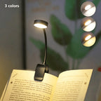 Lampe de lecture à pince noire à piles, tête ronde, col 360°