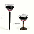 Lot de 2 lampes solaires à projection florale, table, mur ou piquet