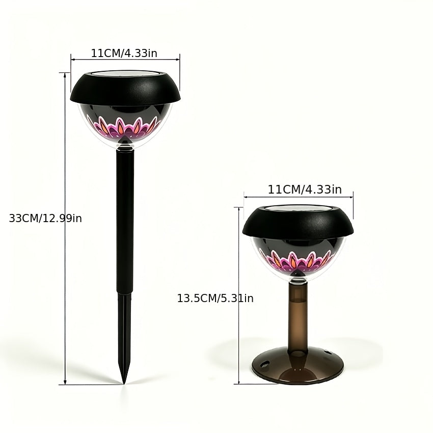 Lot de 2 lampes solaires à projection florale, table, mur ou piquet