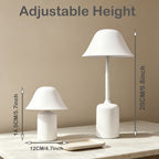 Lampe champignon blanche à hauteur réglable, sans fil et tactile