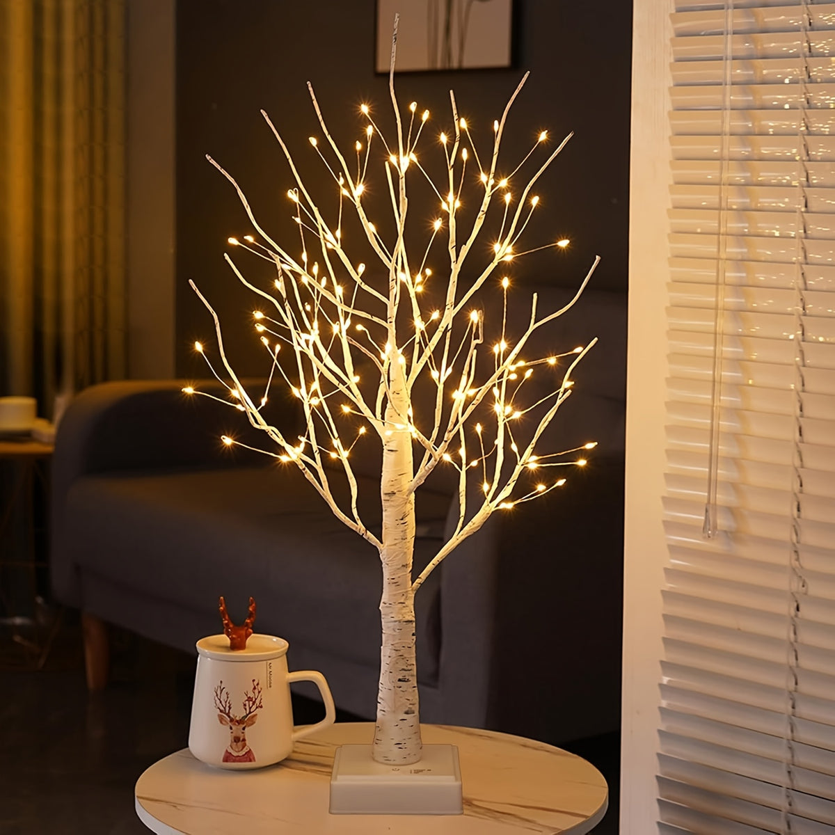 Lumière d'Arbre de Bouleau à 144 LED